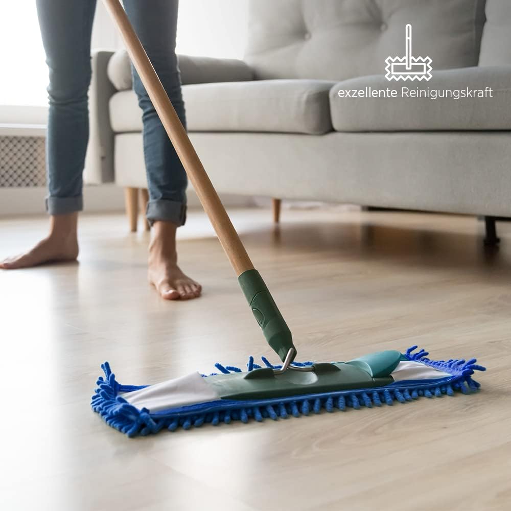 BiOHY Mopa | Mopa de chenilla | Mopa de microfibra azul 50 cm (individual) | Ideal para limpiar superficies delicadas y lisas (Mopp)