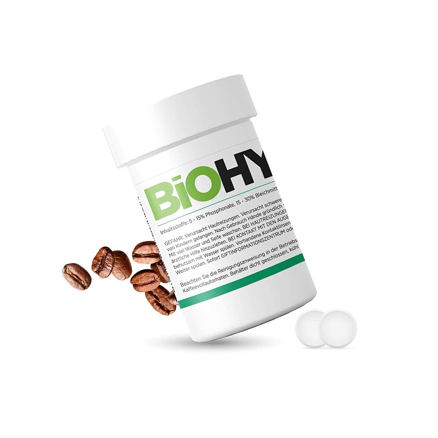 BiOHY Pastillas de limpieza para cafeteras automáticas (30 Tabs) | Todas las marcas | Mejor aroma y larga vida de los aparatos (Reinigungstabletten)