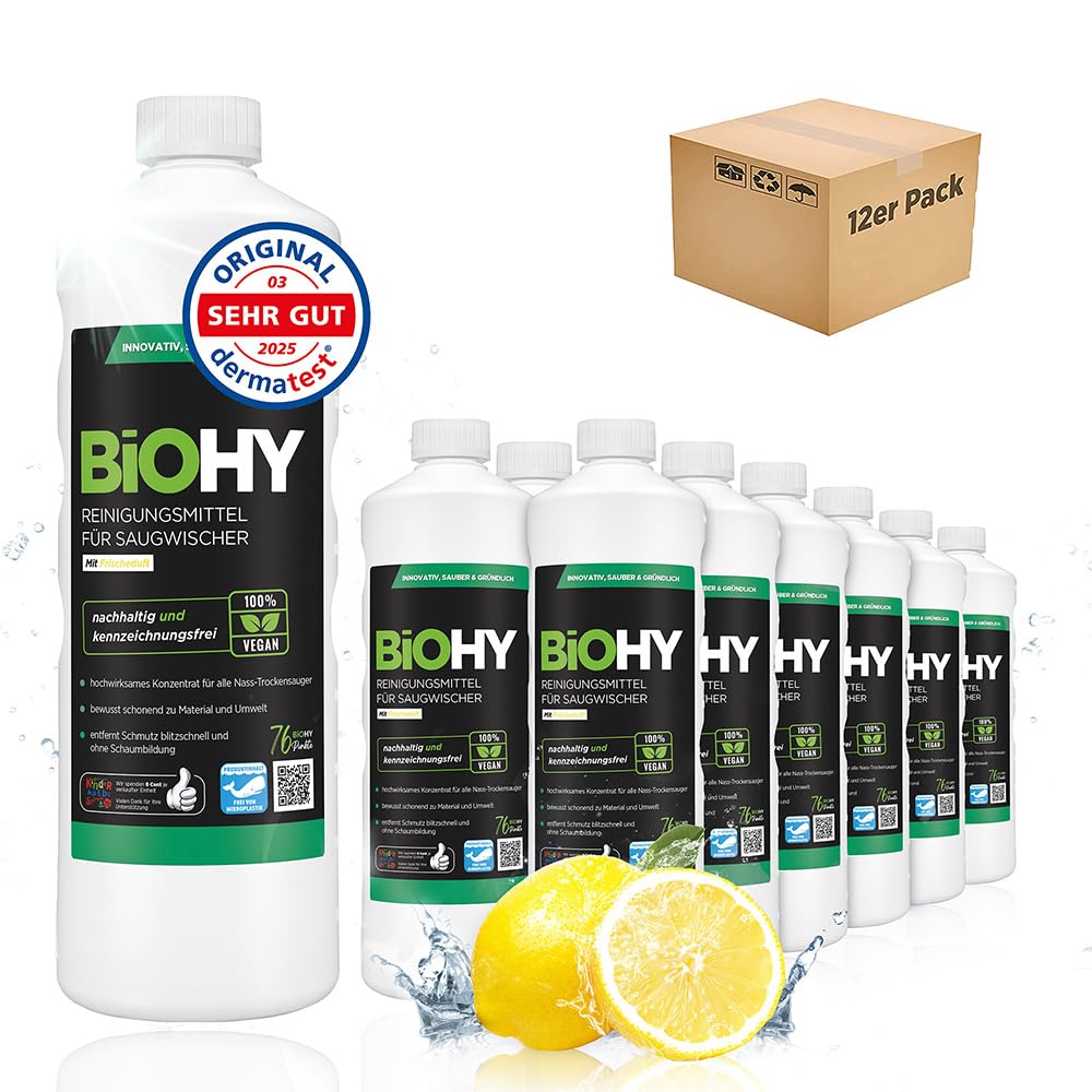 BiOHY Limpiador de suelos para todos los robots con aroma a naranja (500 ml) | Detergente concentrado para todos los robots limpiadores y aspiradores con función húmeda | Sin espuma y sin rayas | Para