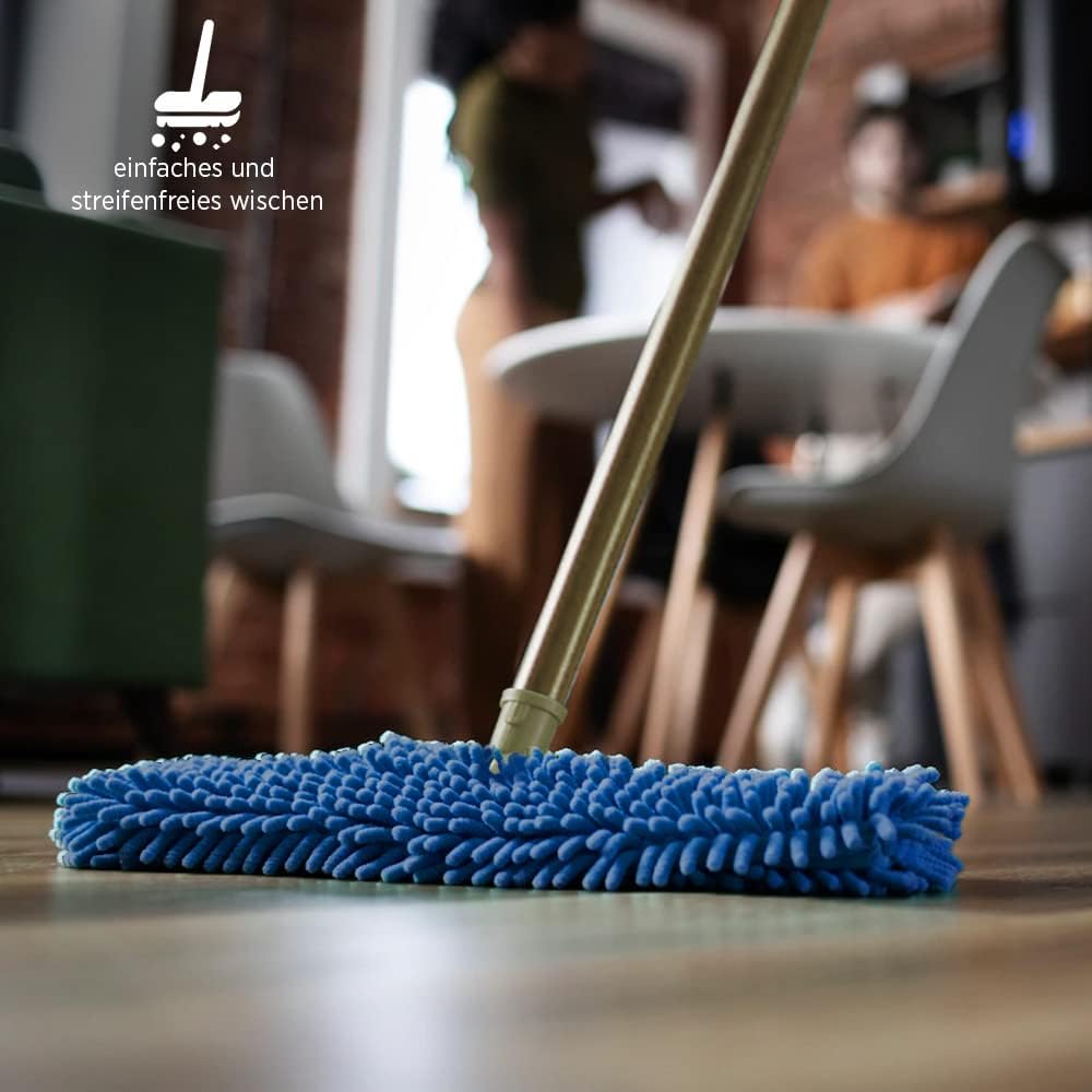 BiOHY Mopa | Mopa de chenilla | Mopa de microfibra azul 50 cm (individual) | Ideal para limpiar superficies delicadas y lisas (Mopp)