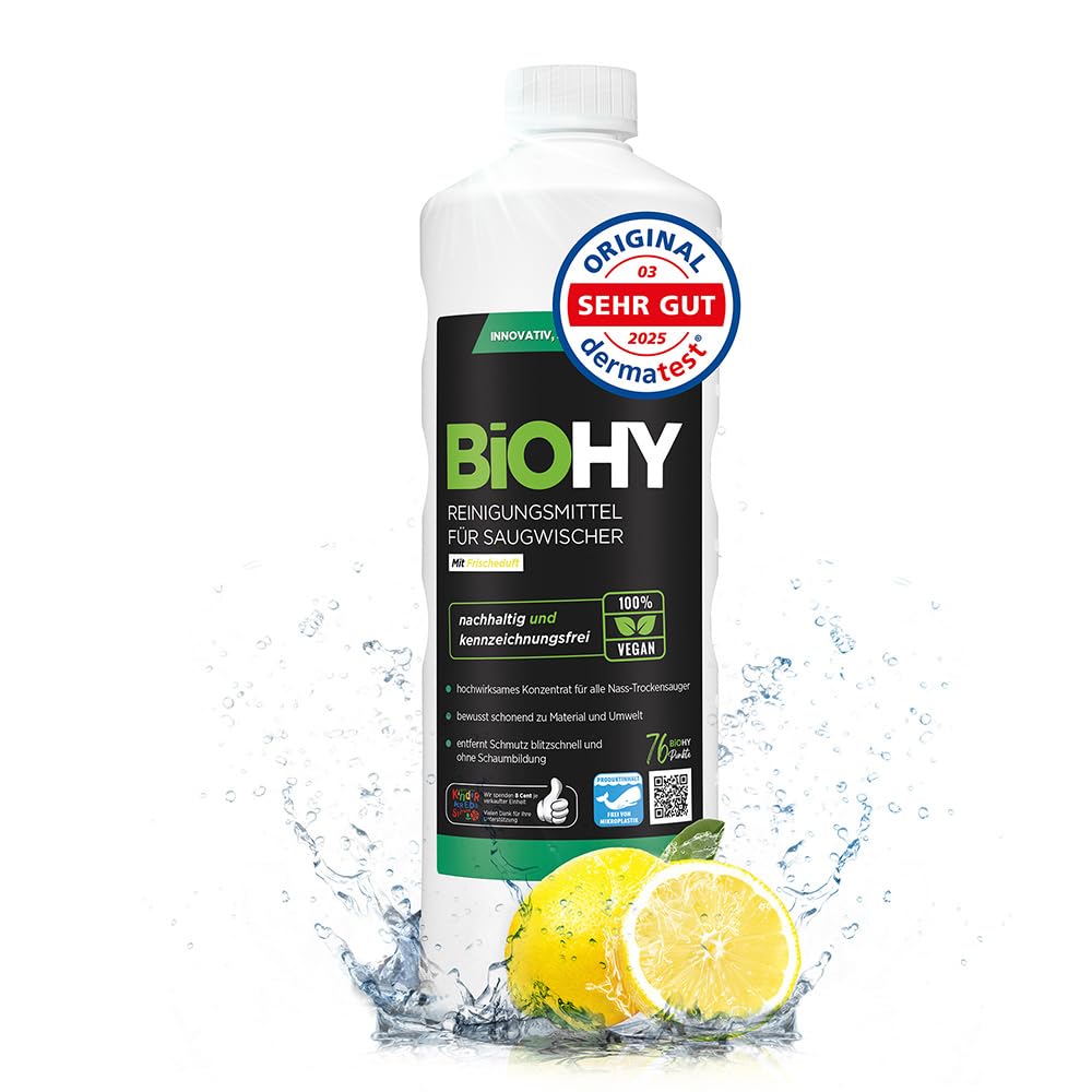 BiOHY Limpiador de suelos para todos los robots con aroma a naranja (500 ml) | Detergente concentrado para todos los robots limpiadores y aspiradores con función húmeda | Sin espuma y sin rayas | Para