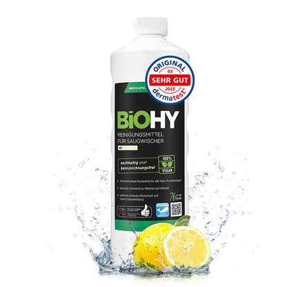 BiOHY Limpiador de suelos para todos los robots con aroma a naranja (500 ml) | Detergente concentrado para todos los robots limpiadores y aspiradores con función húmeda | Sin espuma y sin rayas | Para
