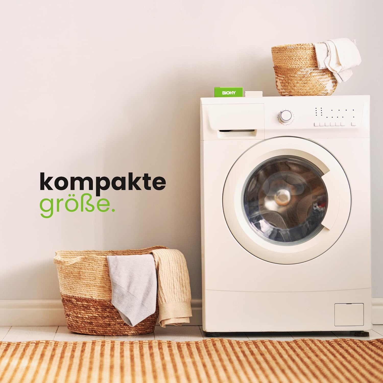 BiOHY Hojas de detergente (1 x 60 piezas) | Detergente de viaje sostenible UNIVERSAL sin plástico | Papel de lavado 100% biodegradable | Tiras de detergente hidrosoluble para lavadora (Wasch Blätter)