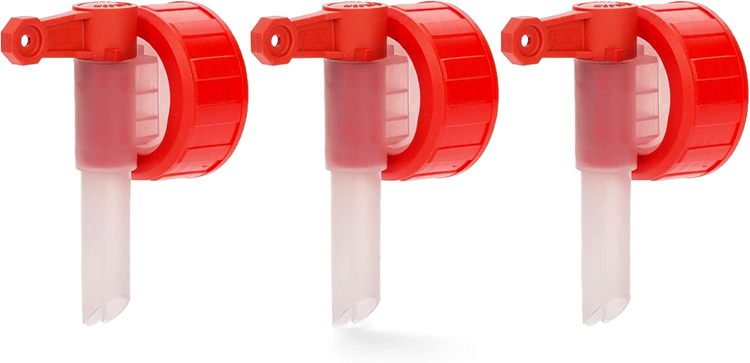 BiOHY Grifo dosificador DIN 45 (3 piezas) | Grifo para bidón | Caño/Grifo dosificador adecuado para bidones de 5/10 litros con rosca DIN 45 (Auslaufhahn)