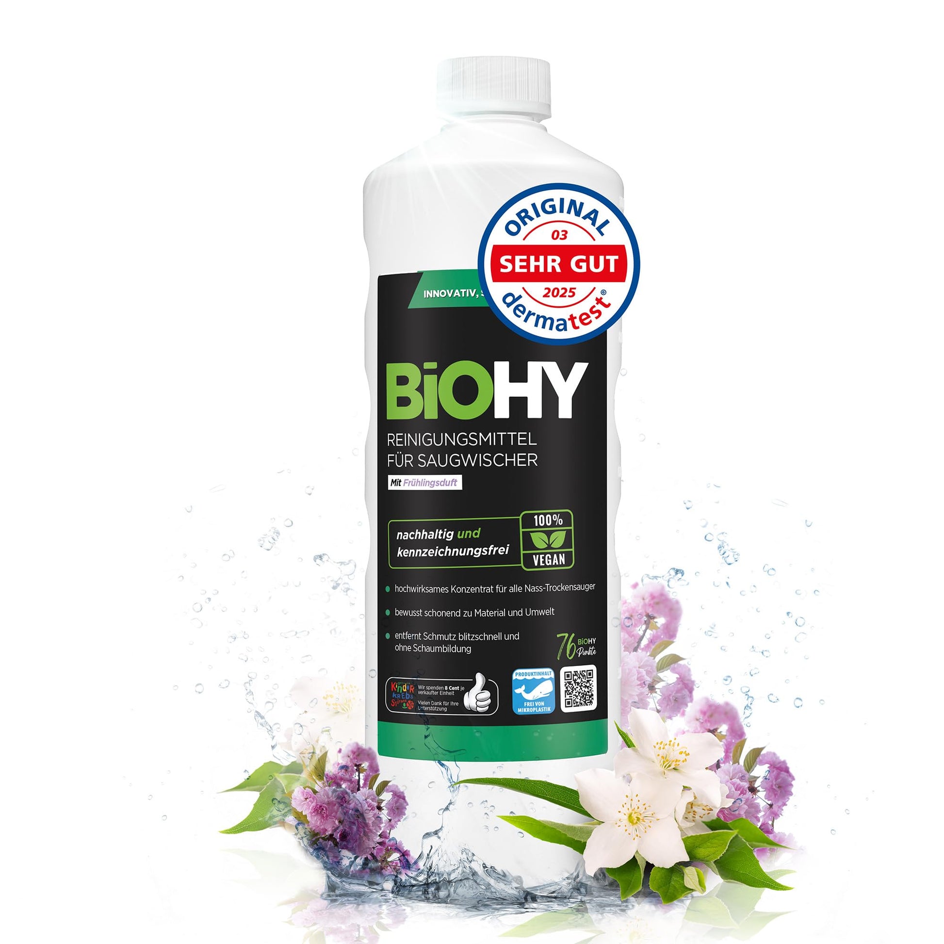 BiOHY Limpiador de suelos para todos los robots con aroma a naranja (500 ml) | Detergente concentrado para todos los robots limpiadores y aspiradores con función húmeda | Sin espuma y sin rayas | Para
