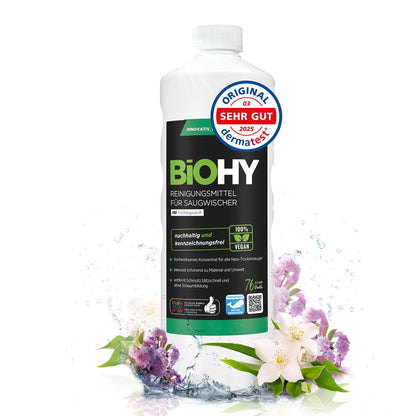 BiOHY Limpiador de suelos para todos los robots con aroma a naranja (500 ml) | Detergente concentrado para todos los robots limpiadores y aspiradores con función húmeda | Sin espuma y sin rayas | Para