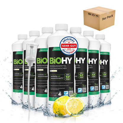 BiOHY Limpiador de suelos para todos los robots con aroma a naranja (500 ml) | Detergente concentrado para todos los robots limpiadores y aspiradores con función húmeda | Sin espuma y sin rayas | Para