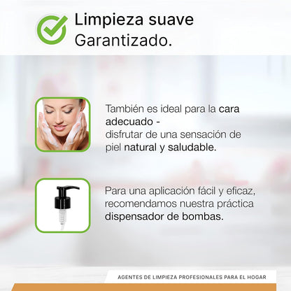 BiOHY Crema de Jabon (1 botella de 1 litro) | Suave, hidratante e inodoro jabón de manos del sector vegetal | LIBRE DE FOSFATOS Sin perfume ni colorantes (Creme Seife)