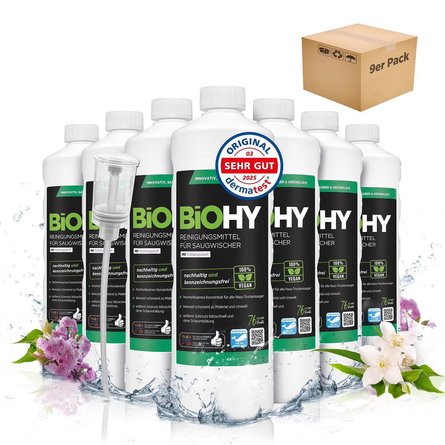 BiOHY Limpiador de suelos para todos los robots con aroma a naranja (500 ml) | Detergente concentrado para todos los robots limpiadores y aspiradores con función húmeda | Sin espuma y sin rayas | Para