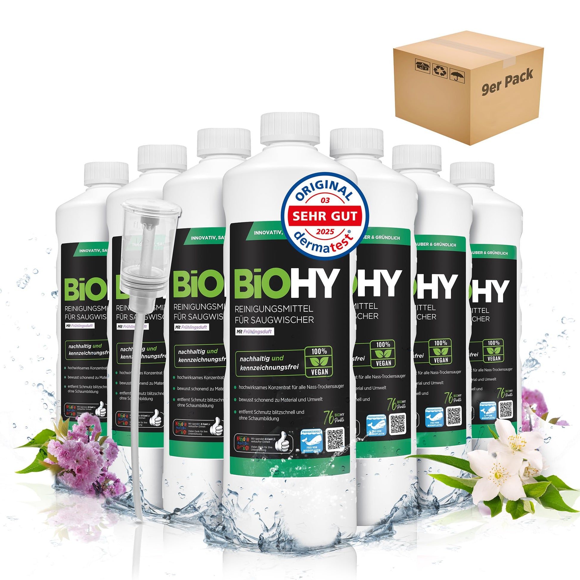 BiOHY Limpiador de suelos para todos los robots con aroma a naranja (500 ml) | Detergente concentrado para todos los robots limpiadores y aspiradores con función húmeda | Sin espuma y sin rayas | Para