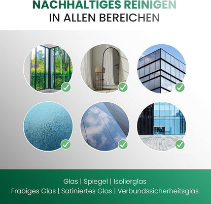 BiOHY Limpiador de vidrios para aspiradoras de ventanas (1 botella de 1 litro) | adecuado para todos los ácidos de las ventanas | brillante en todas las superficies (Fenstersauger)