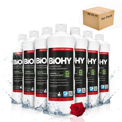BiOHY Limpiador de vitrocerámica (1 botella de 1 litro) | Cocina radiantemente limpia, para electrodomésticos - brillo sin rayas (Kochfeldreiniger)