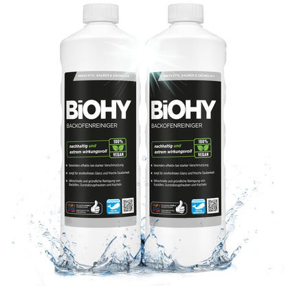 BiOHY Limpiador de horno (1 botella de 1 litro) | Limpiador de parrilla, removedor de grasa para una limpieza fácil y rápida del horno, sin necesidad de fregar (Backofenreiniger)