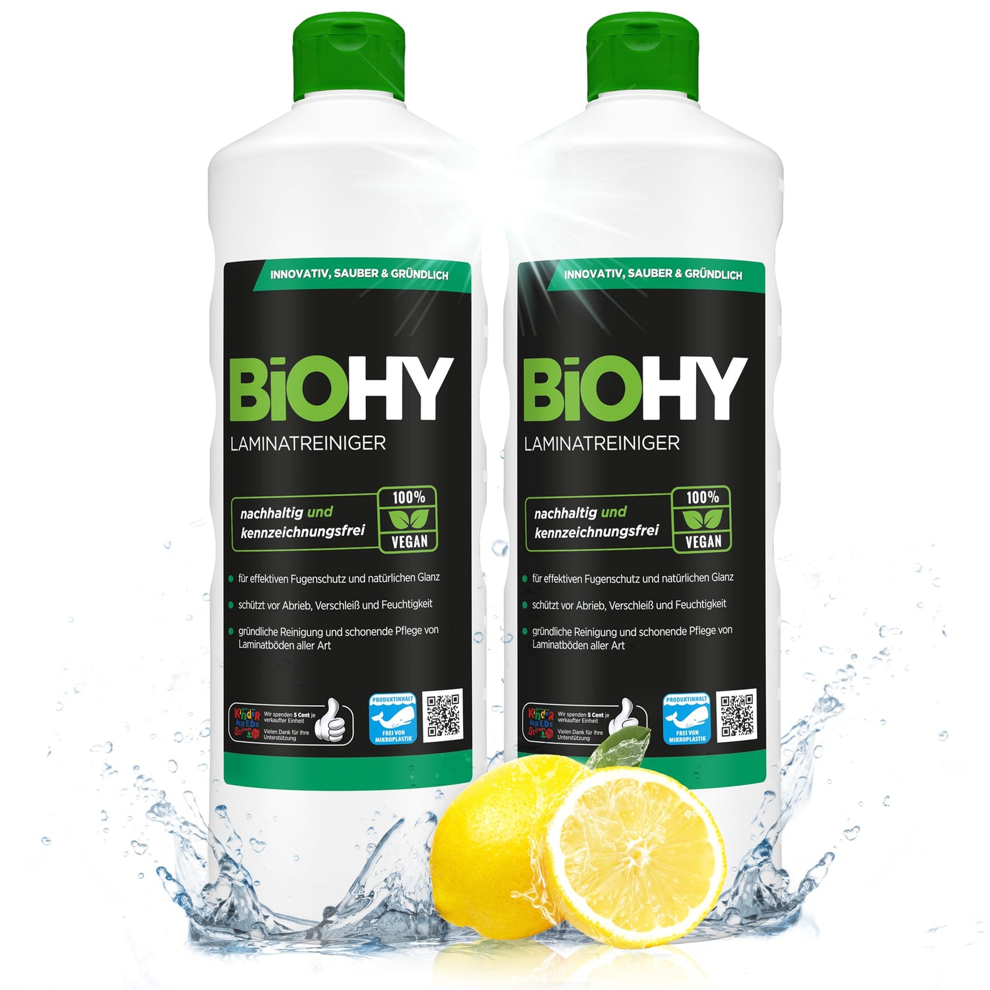 BiOHY Limpiador de laminados (1 botella de 1 litro) | en una combinación especialmente adaptada de tensioactivos reduce la suciedad (Laminatreiniger)