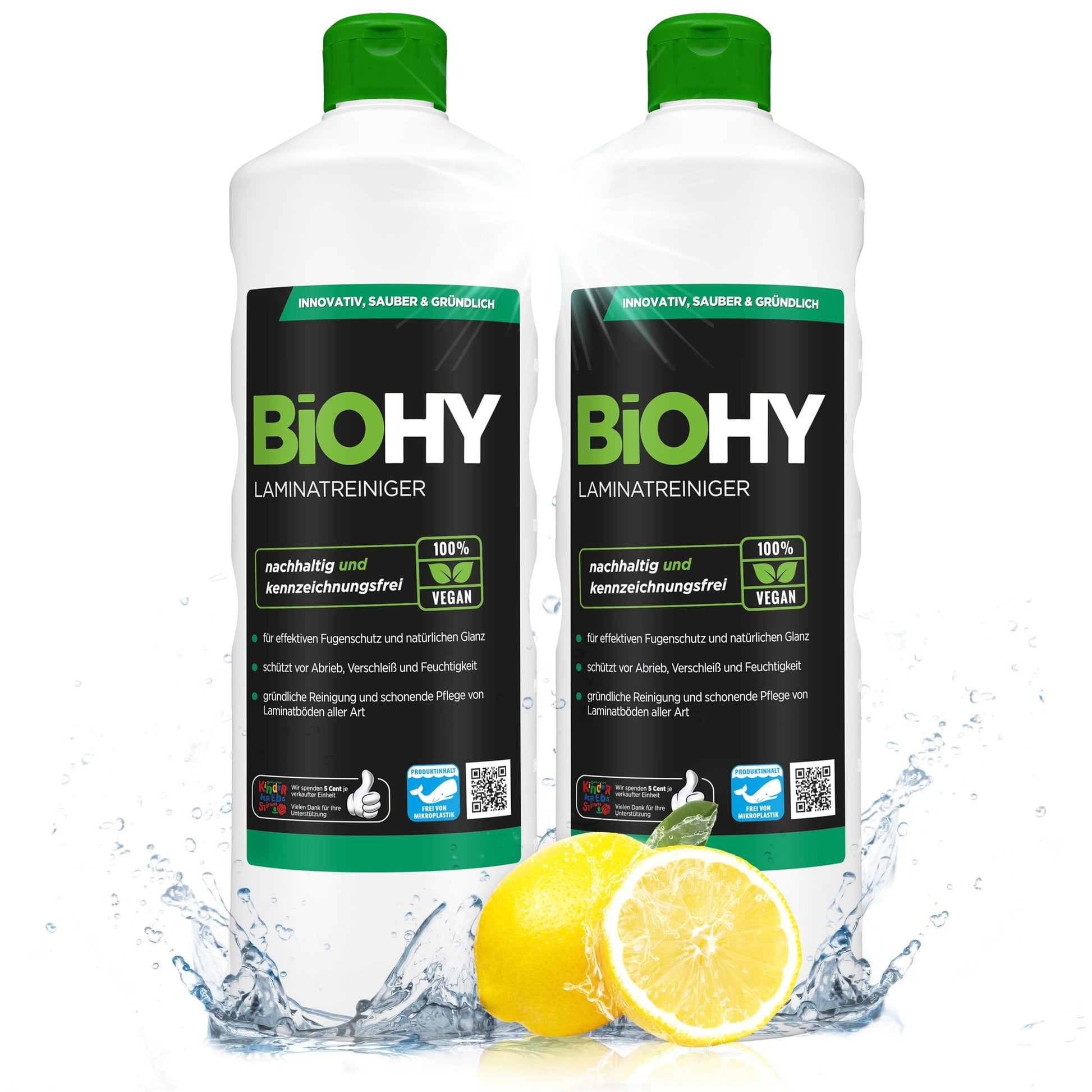 BiOHY Limpiador de laminados (1 botella de 1 litro) | en una combinación especialmente adaptada de tensioactivos reduce la suciedad (Laminatreiniger)