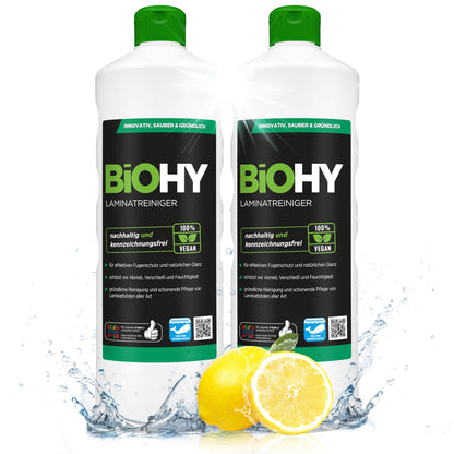 BiOHY Limpiador de laminados (1 botella de 1 litro) | en una combinación especialmente adaptada de tensioactivos reduce la suciedad (Laminatreiniger)