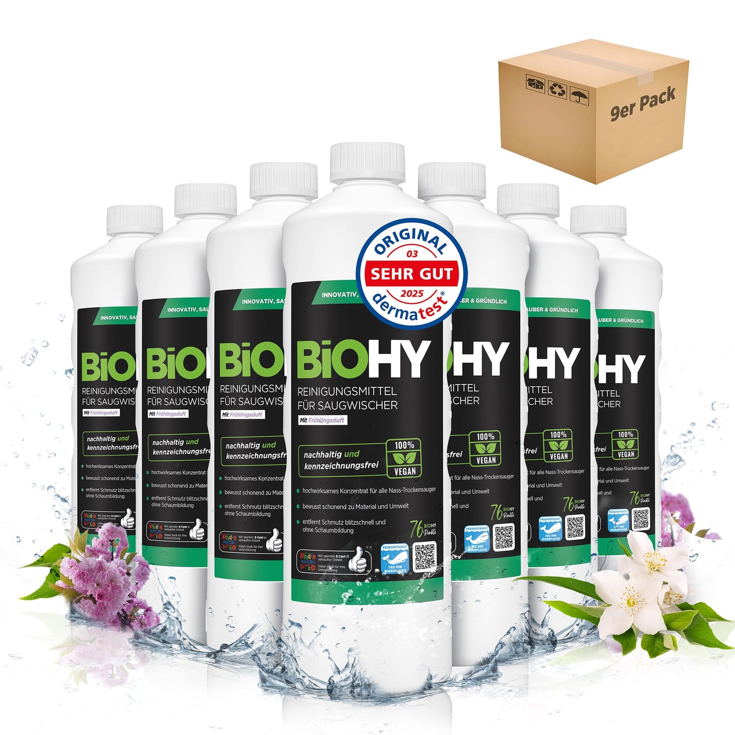 BiOHY Limpiador de suelos para todos los robots con aroma a naranja (500 ml) | Detergente concentrado para todos los robots limpiadores y aspiradores con función húmeda | Sin espuma y sin rayas | Para