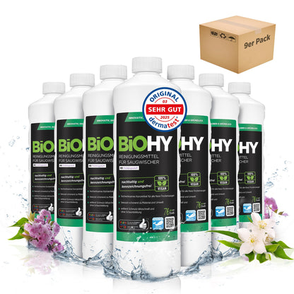 BiOHY Limpiador de suelos para todos los robots con aroma a naranja (500 ml) | Detergente concentrado para todos los robots limpiadores y aspiradores con función húmeda | Sin espuma y sin rayas | Para
