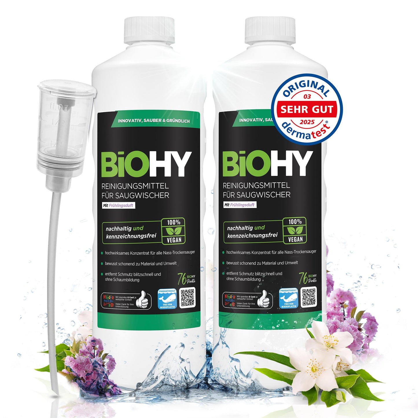 BiOHY Limpiador de suelos para todos los robots con aroma a naranja (500 ml) | Detergente concentrado para todos los robots limpiadores y aspiradores con función húmeda | Sin espuma y sin rayas | Para
