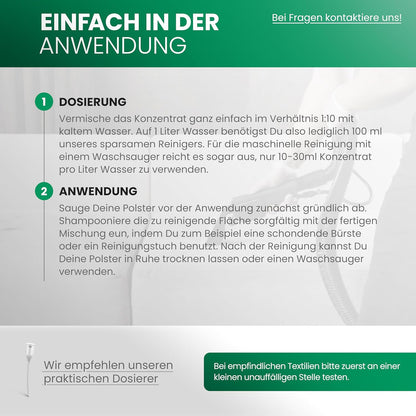 BiOHY Limpiador tapicerías (1 botella de 1 litro) | Ideal para asientos de coche, sofás, colchones, etc. | También es adecuado para las lavadoras (Polsterreiniger)