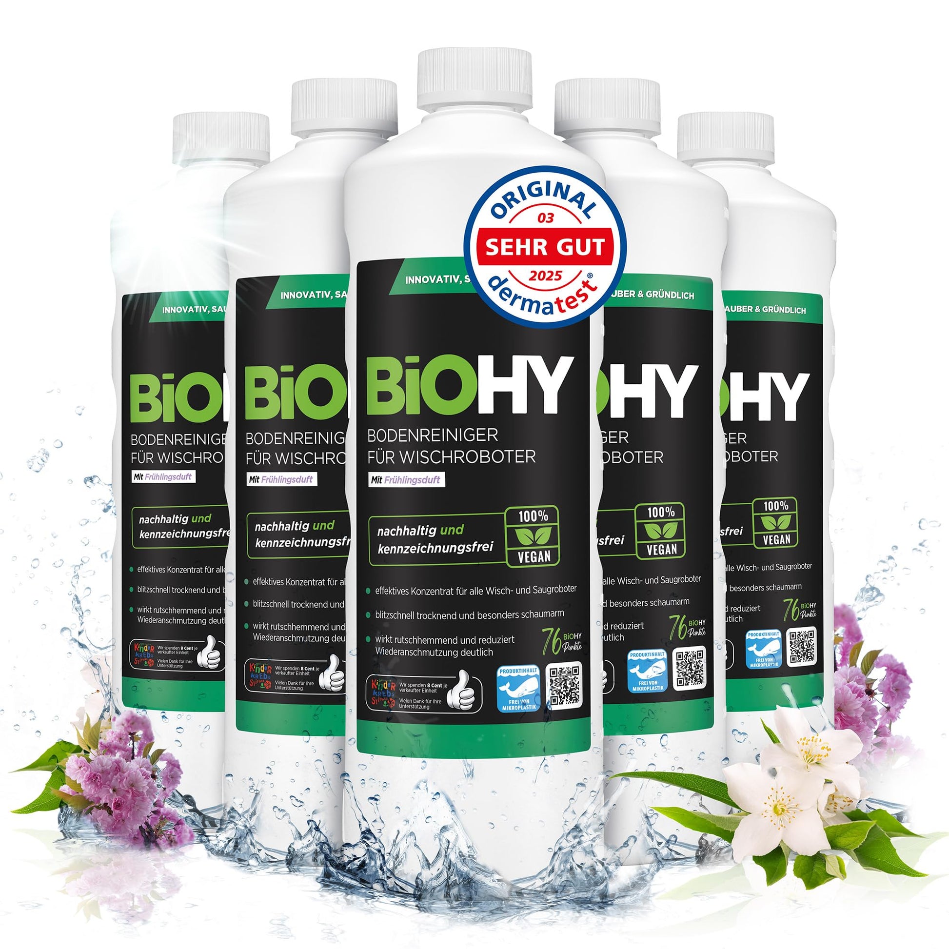 BiOHY Limpiador de suelos para todos los robots con aroma a naranja (500 ml) | Detergente concentrado para todos los robots limpiadores y aspiradores con función húmeda | Sin espuma y sin rayas | Para