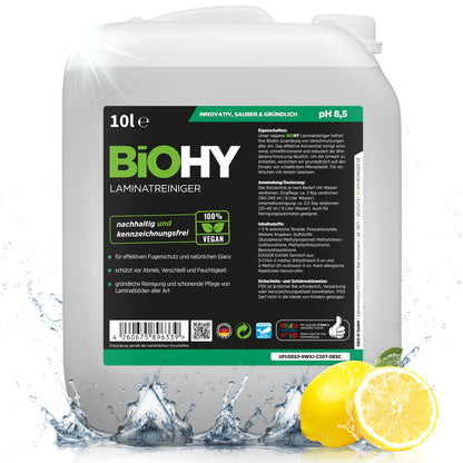 BiOHY Limpiador de laminados (1 botella de 1 litro) | en una combinación especialmente adaptada de tensioactivos reduce la suciedad (Laminatreiniger)
