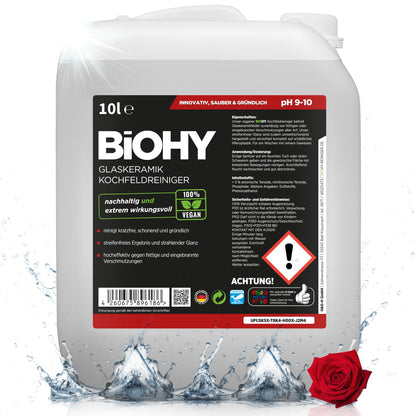 BiOHY Limpiador de vitrocerámica (1 botella de 1 litro) | Cocina radiantemente limpia, para electrodomésticos - brillo sin rayas (Kochfeldreiniger)
