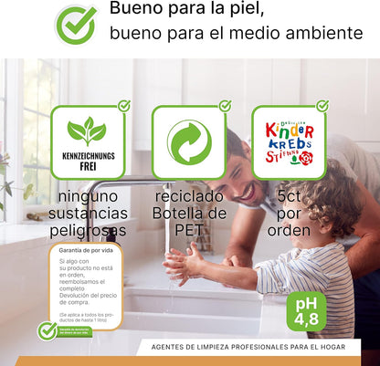 BiOHY Crema de Jabon (1 botella de 1 litro) | Suave, hidratante e inodoro jabón de manos del sector vegetal | LIBRE DE FOSFATOS Sin perfume ni colorantes (Creme Seife)