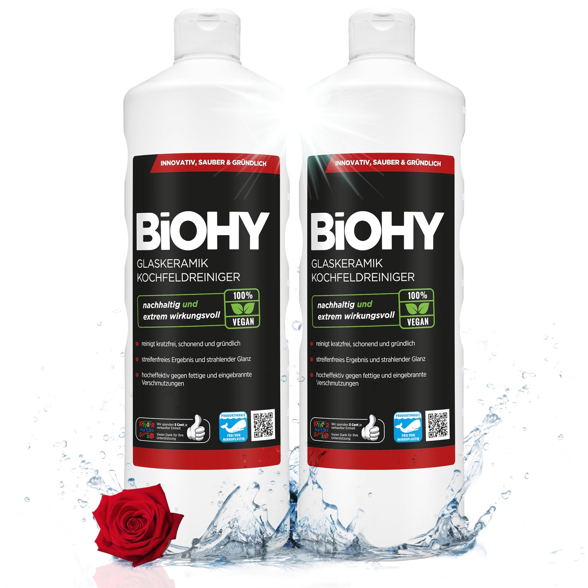 BiOHY Limpiador de vitrocerámica (1 botella de 1 litro) | Cocina radiantemente limpia, para electrodomésticos - brillo sin rayas (Kochfeldreiniger)