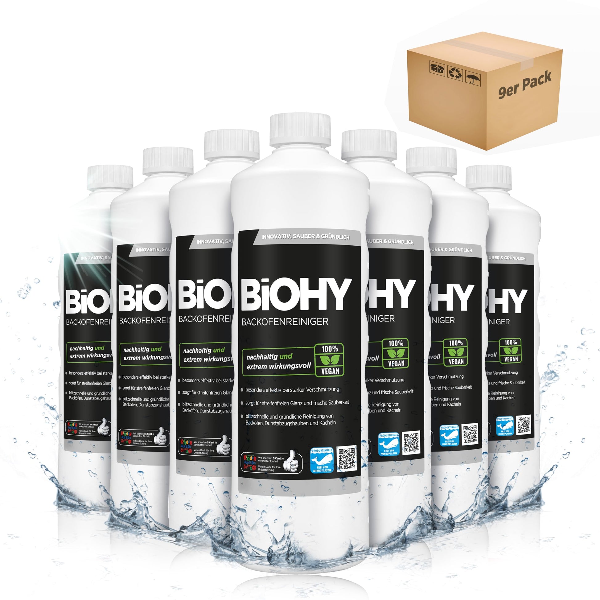 BiOHY Limpiador de horno (1 botella de 1 litro) | Limpiador de parrilla, removedor de grasa para una limpieza fácil y rápida del horno, sin necesidad de fregar (Backofenreiniger)