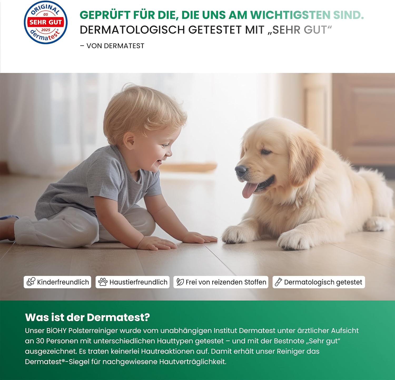 BiOHY Limpiador tapicerías (1 botella de 1 litro) | Ideal para asientos de coche, sofás, colchones, etc. | También es adecuado para las lavadoras (Polsterreiniger)