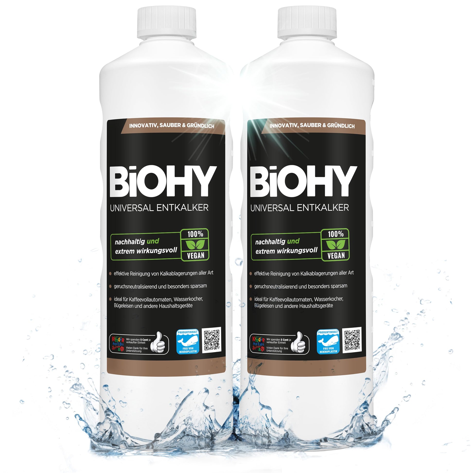 BiOHY Descalcificador universal (1 botella de 1 litro) | Universeel concentraat voor alle huishoudelijke apparaten | Compatibel met alle koffiemachines en espressomachines (Entkalker)