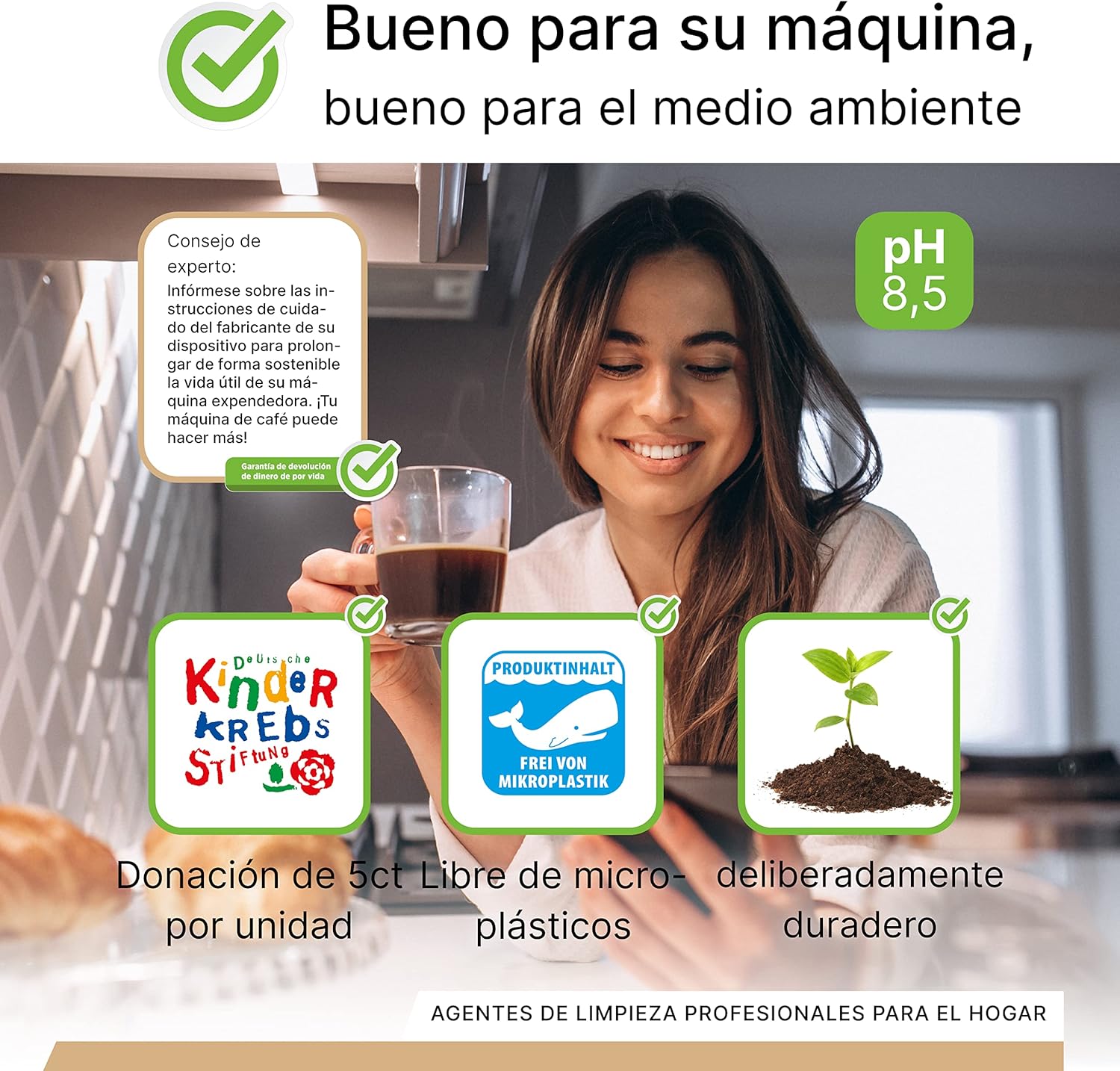 BiOHY Pastillas de limpieza para cafeteras automáticas (30 Tabs) | Todas las marcas | Mejor aroma y larga vida de los aparatos (Reinigungstabletten)