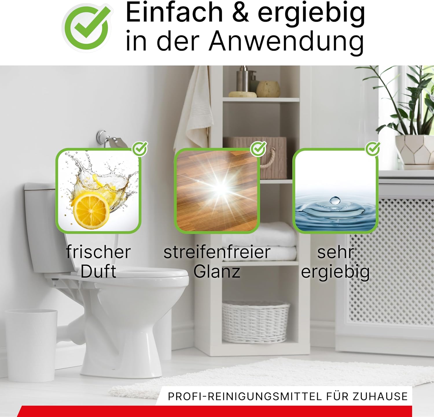 BiOHY Limpiador sanitario (1 botella de 500ml) | Concentrado de cal para el área sanitaria | Deja un agradable y fresco aroma | EXTRA FUERTE (Sanitärreiniger)