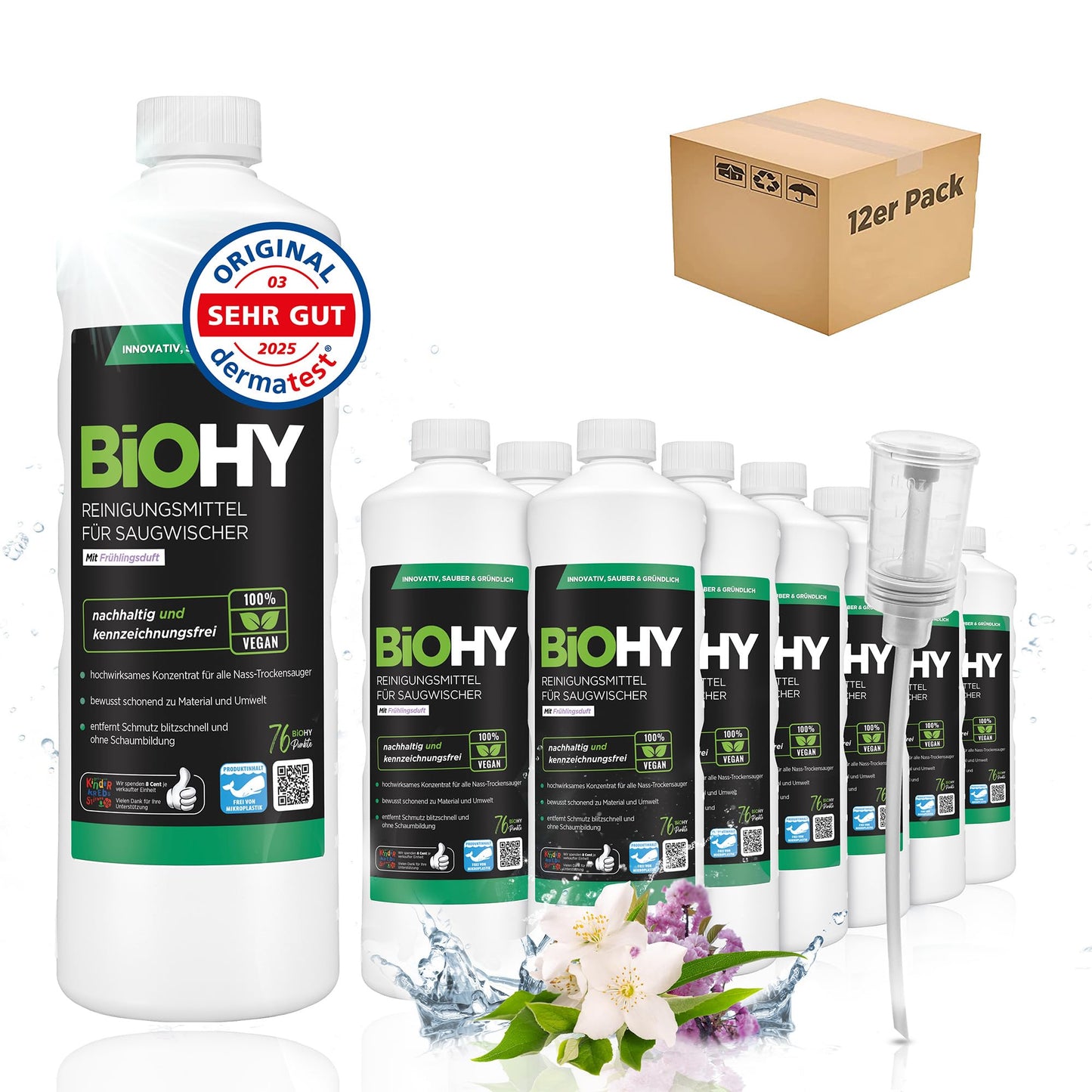 BiOHY Limpiador de suelos para todos los robots con aroma a naranja (500 ml) | Detergente concentrado para todos los robots limpiadores y aspiradores con función húmeda | Sin espuma y sin rayas | Para