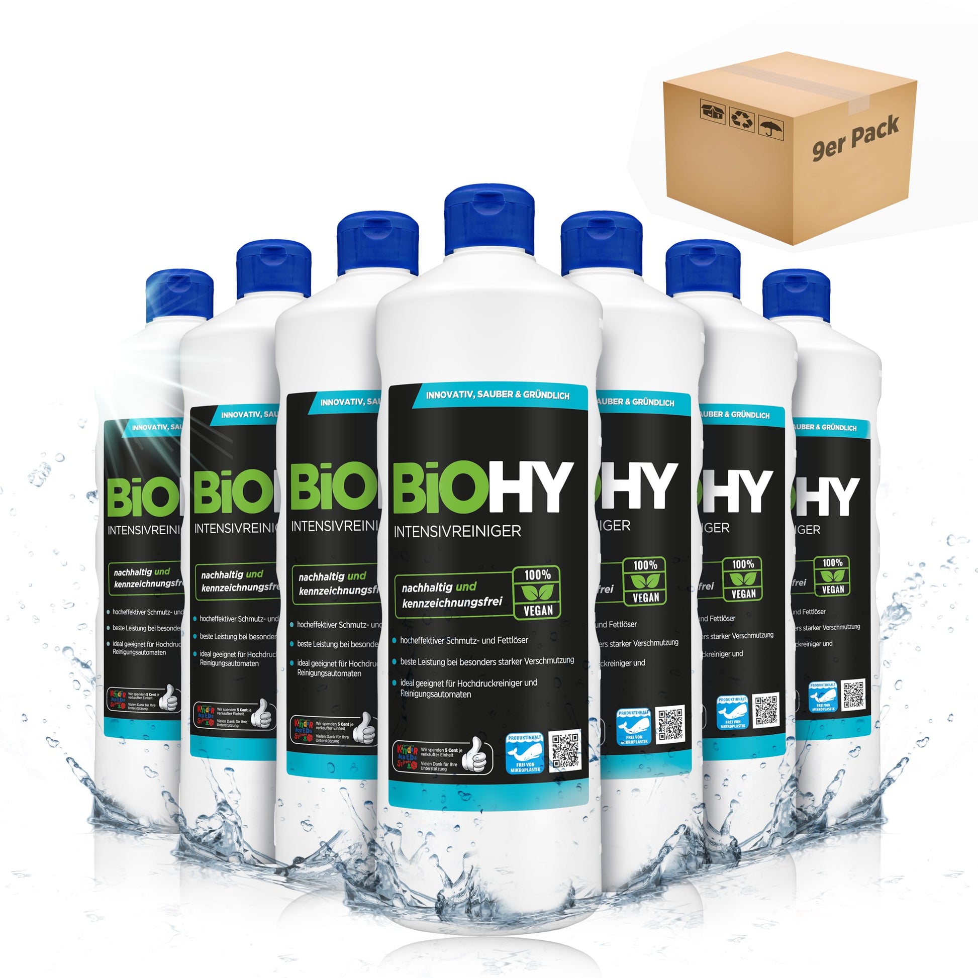 BiOHY Limpiador intensivo (1 botella de 1 litro) | Limpiador industrial de alto rendimiento | Limpiador básico ideal para limpiadores de alta presión (Intensivreiniger)