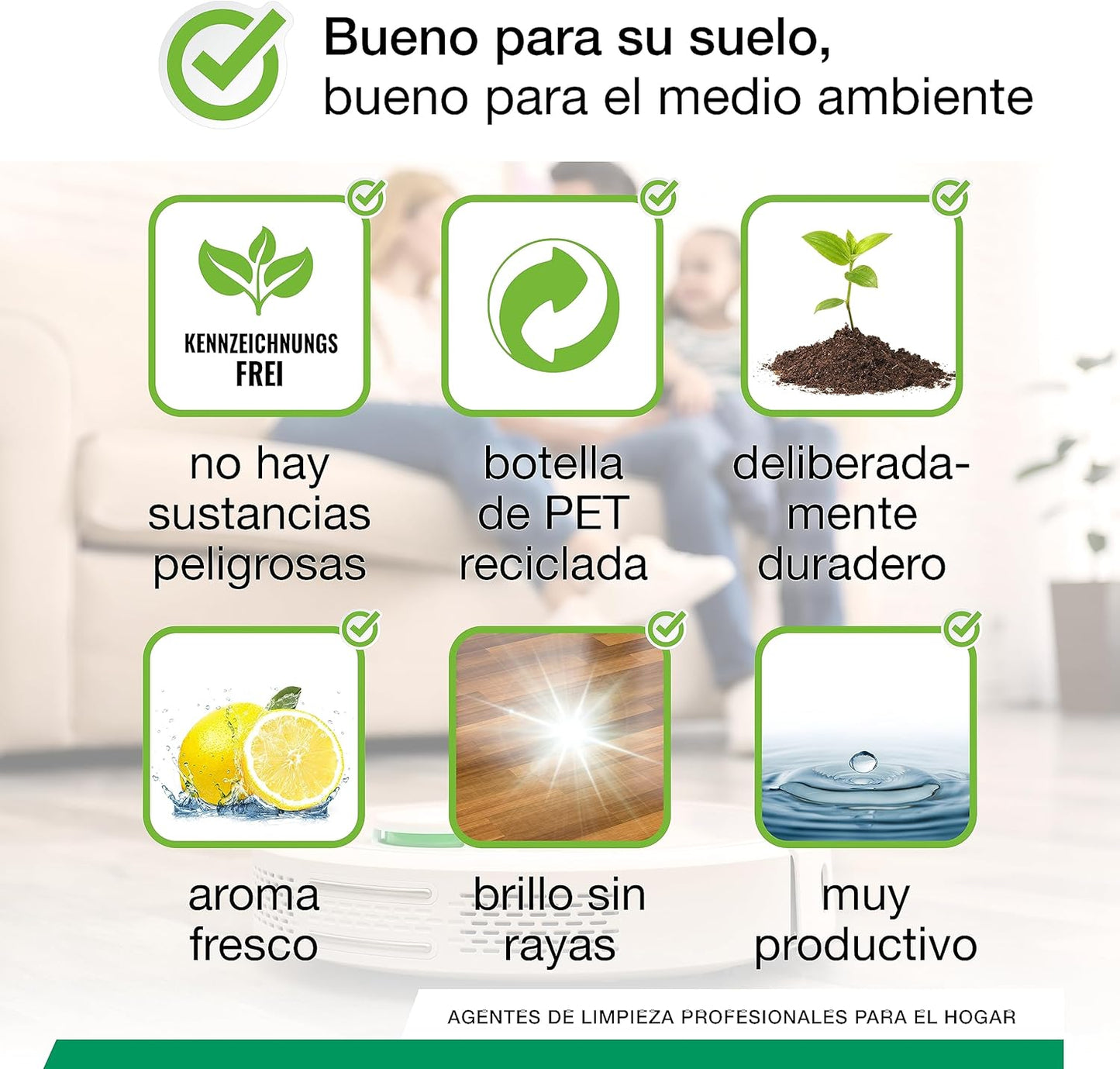 BiOHY Limpiador pisos para robots limpiadores (1 botella de 1 litro) | Concentrado para todos robot aspirador con función húmeda - sostenible y ecológico (Wischroboter)