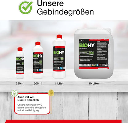 BiOHY WC limpiador (1 botella de 1 litro) | Gel limpiador viscoso, concentrado | ideal contra las escamas de orina (WC-Reiniger)