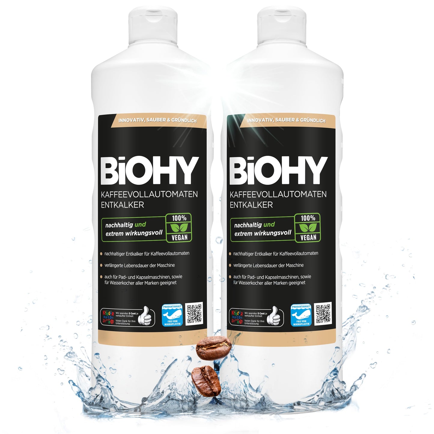 BiOHY Descalcificador de cafetera (1 botella de 1 litro) | Ideal para descalcificar todas las cafeteras y máquinas de espresso | Apto para todas las marcas conocidas (Kaffee Entkalker)