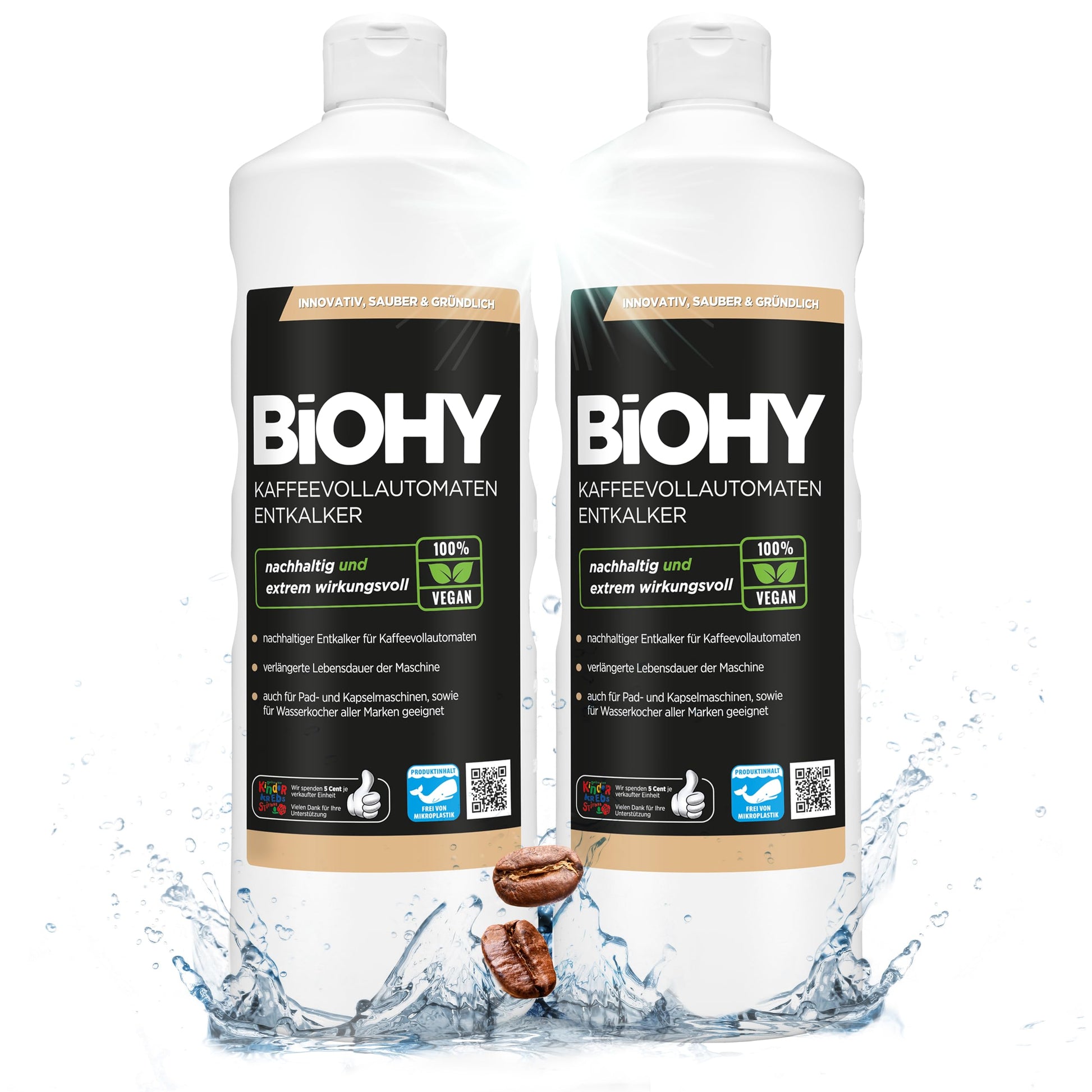 BiOHY Descalcificador de cafetera (1 botella de 1 litro) | Ideal para descalcificar todas las cafeteras y máquinas de espresso | Apto para todas las marcas conocidas (Kaffee Entkalker)