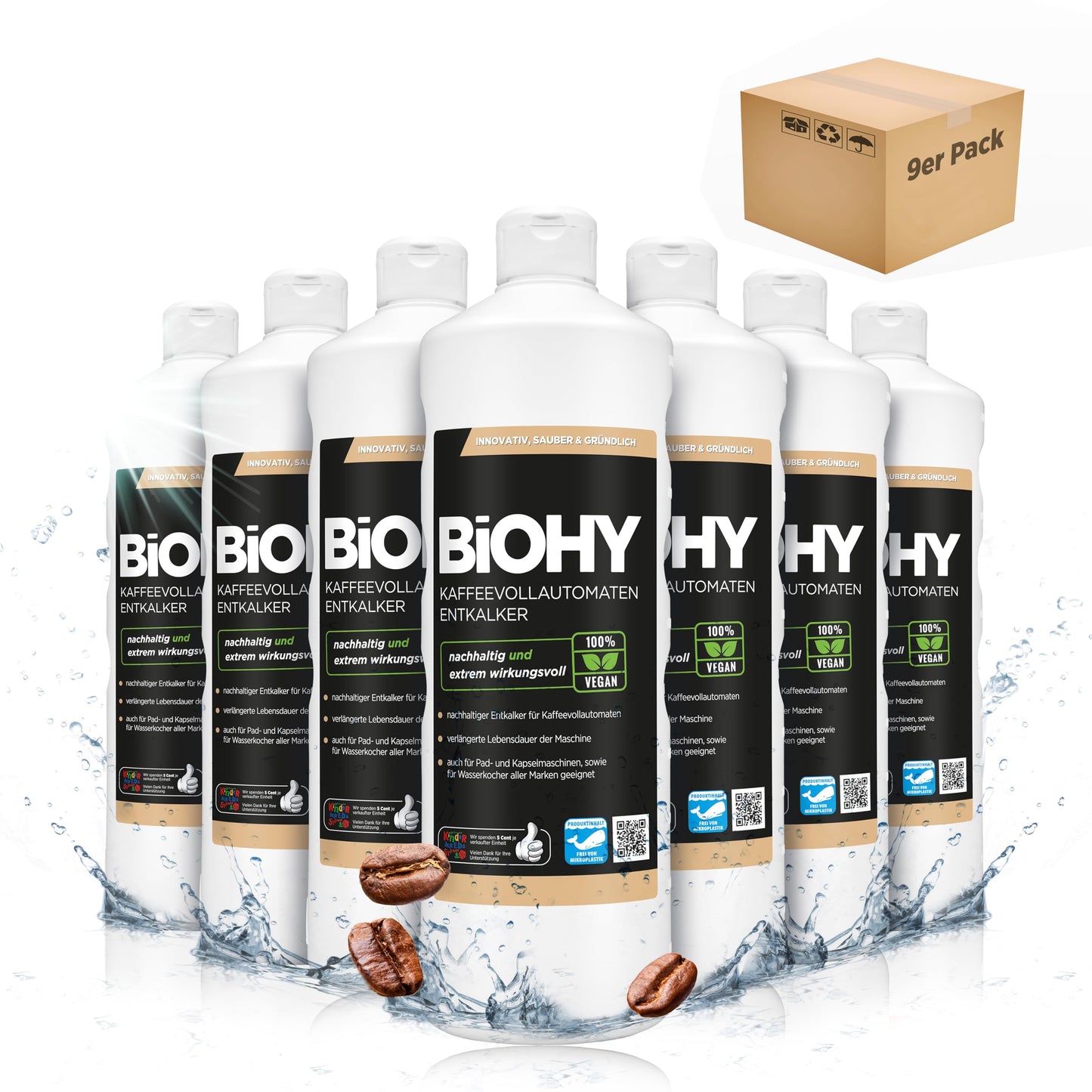 BiOHY Descalcificador de cafetera (1 botella de 1 litro) | Ideal para descalcificar todas las cafeteras y máquinas de espresso | Apto para todas las marcas conocidas (Kaffee Entkalker)