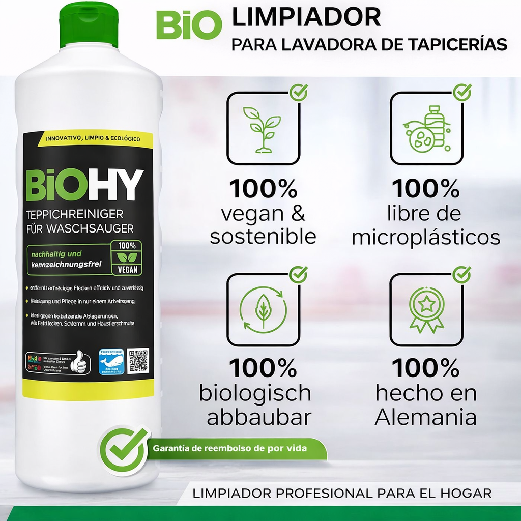 BiOHY Limpiador de alfombra para aspiradoras en húmedo