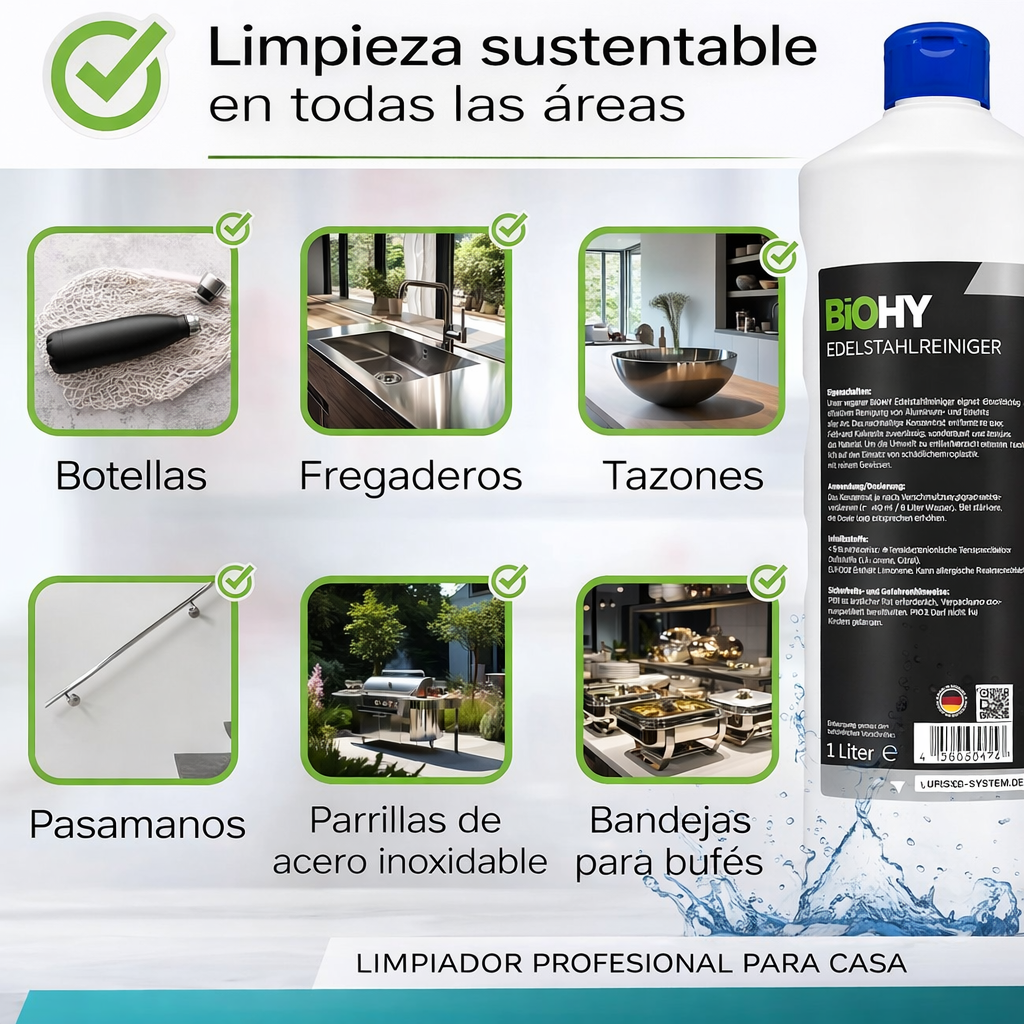 BiOHY Limpiador de acero inoxidable